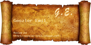Geszler Emil névjegykártya